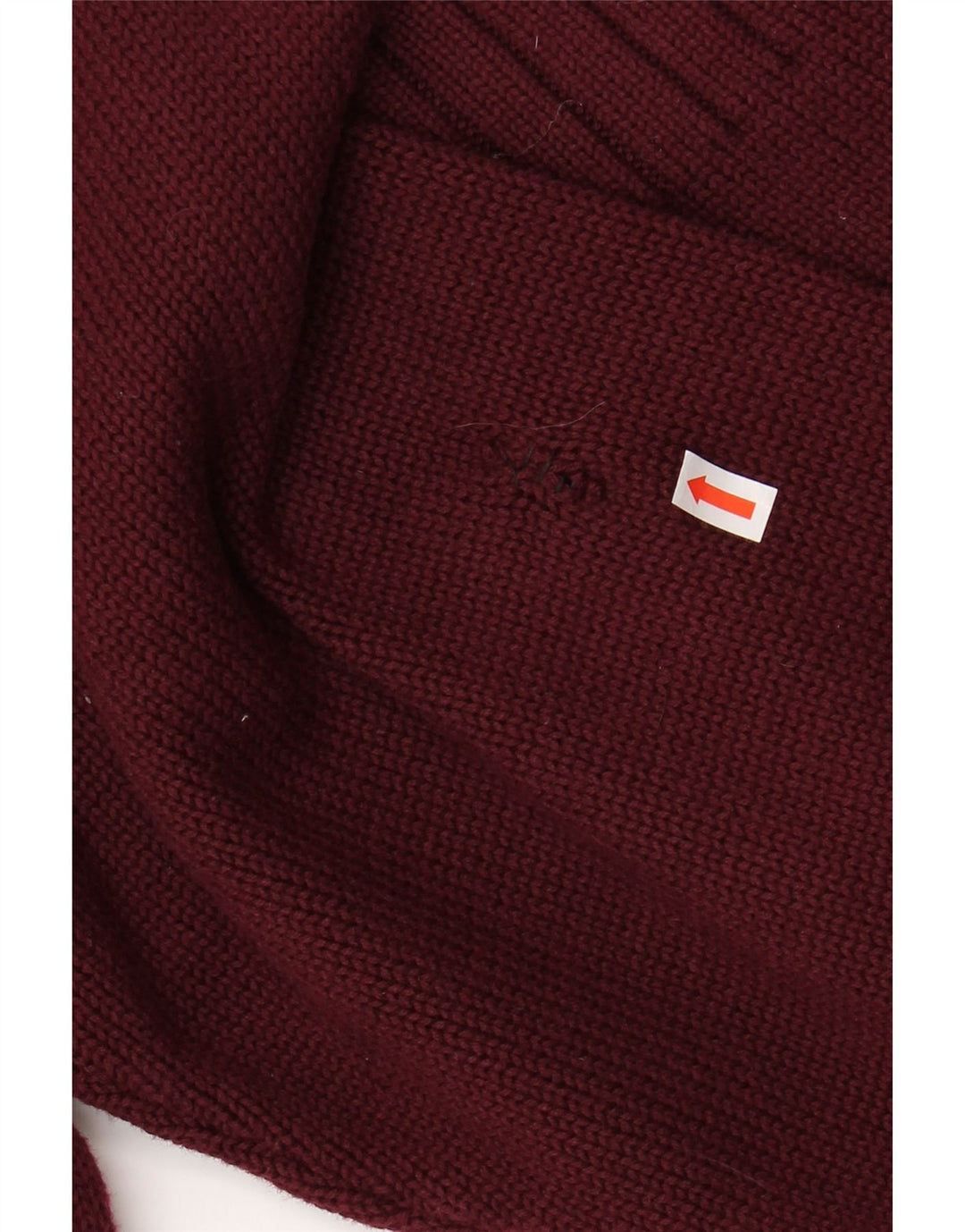 TOMMY HILFIGER Mens V-Neck Jumper Sweater XL Burgundy Cotton