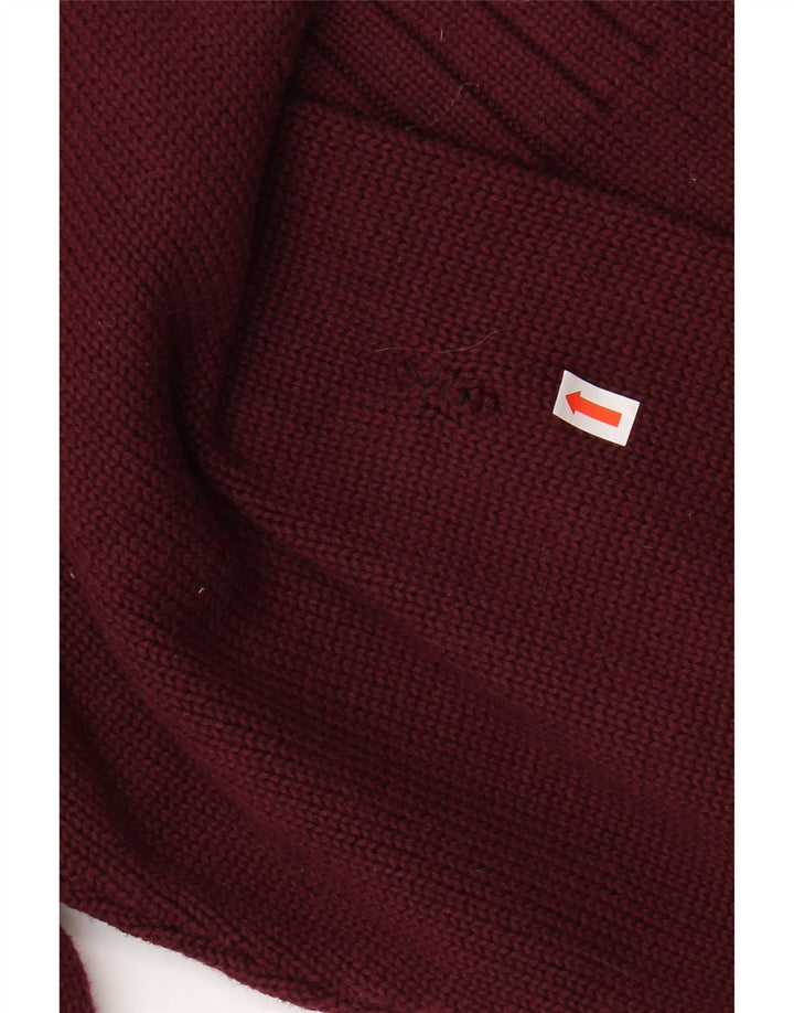 TOMMY HILFIGER Mens V-Neck Jumper Sweater XL Burgundy Cotton
