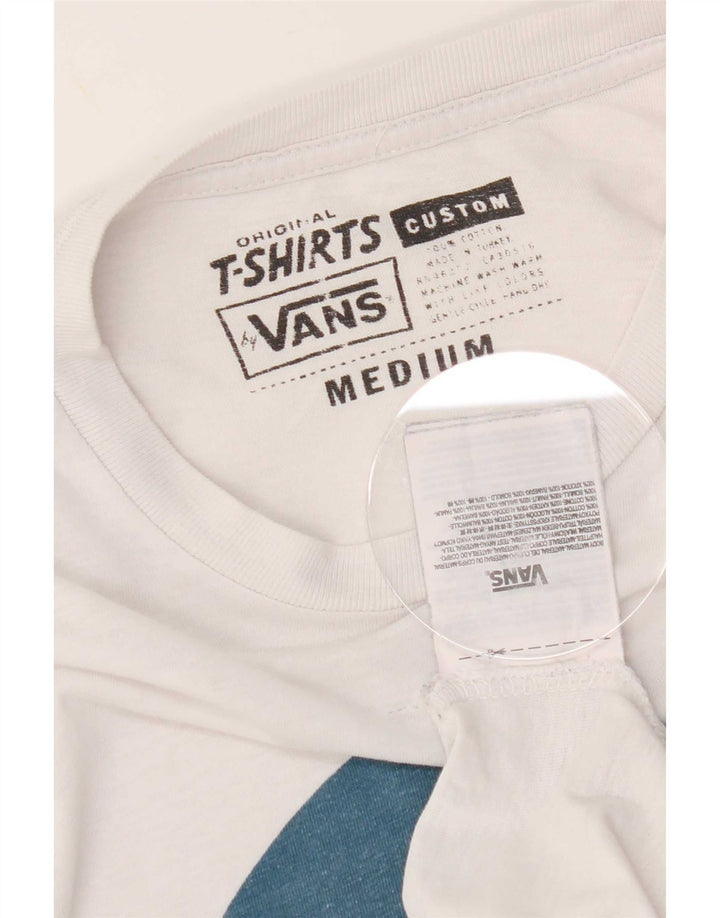 Vans Mens Graphic T-Shirt Top Medium White Cotton