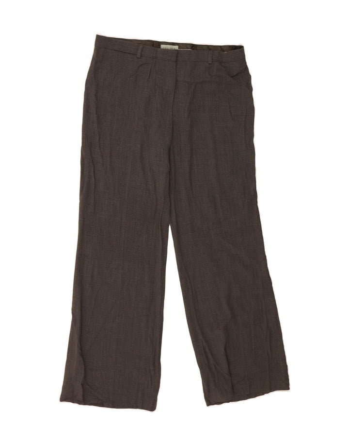 JIGSAW Womens Bootcut Casual Trousers US 14 XL W34 L31 Grey Wool Vintage Jigsaw and Second-Hand Jigsaw from Messina Hembry 