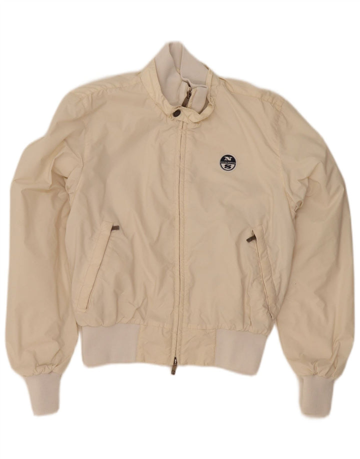 North Sails Womens Bomber Jacket UK 10 Small Off White Polyamide