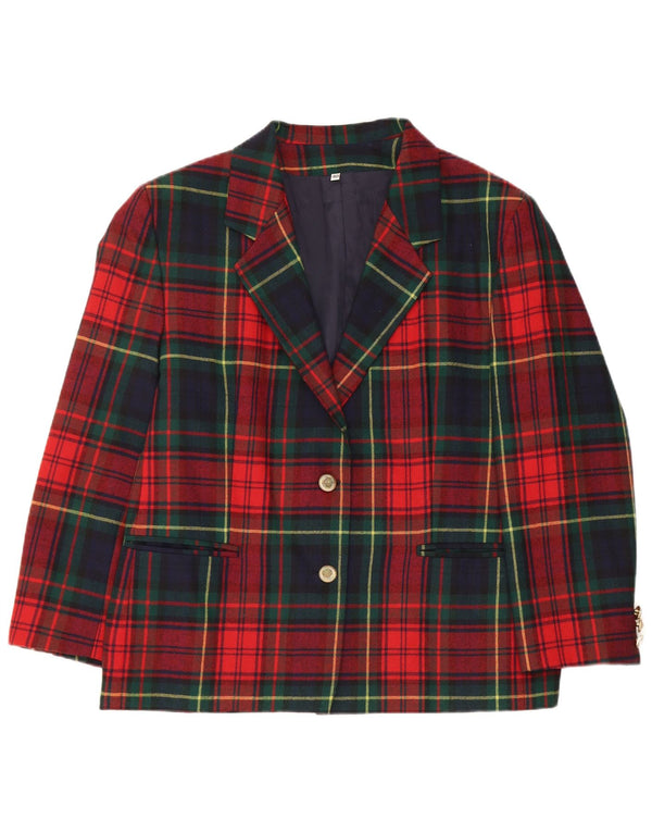 Vintage Womens 2 Button Blazer Jacket IT 48 XL Multicoloured Plaid