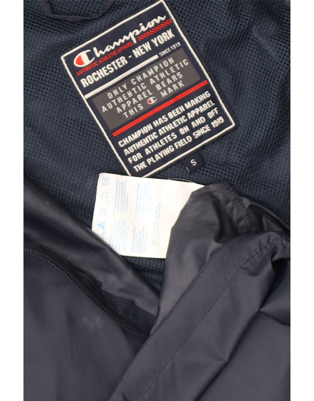 Champion Mens Hooded Rain Jacket UK 36 Small Navy Blue Polyamide