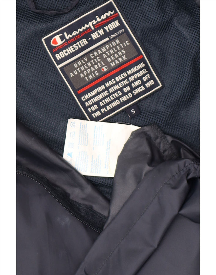 Champion Mens Hooded Rain Jacket UK 36 Small Navy Blue Polyamide
