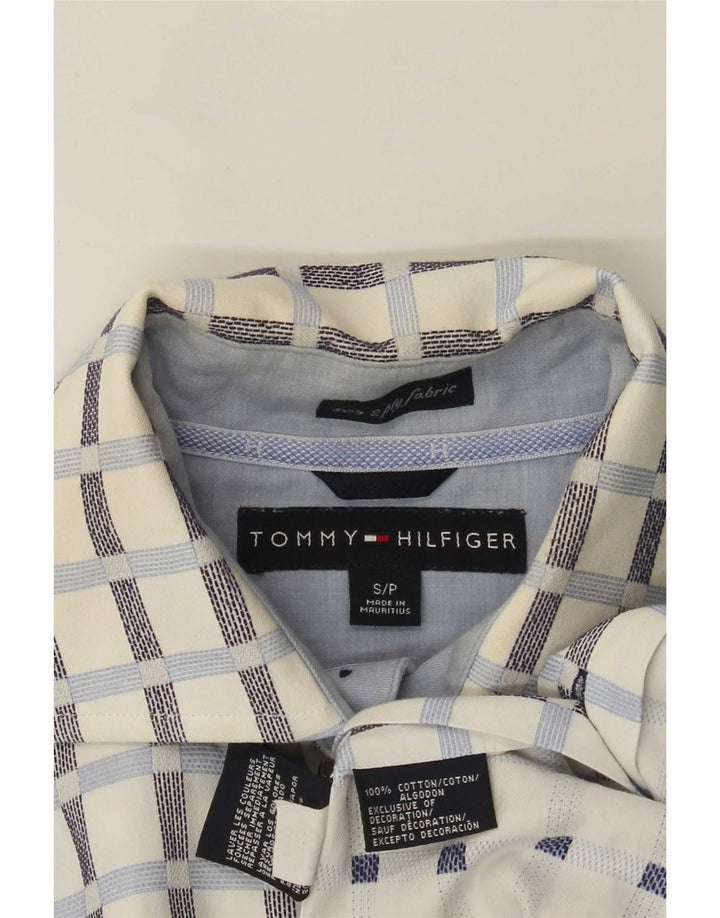 Tommy Hilfiger Mens Shirt Small White Check Cotton