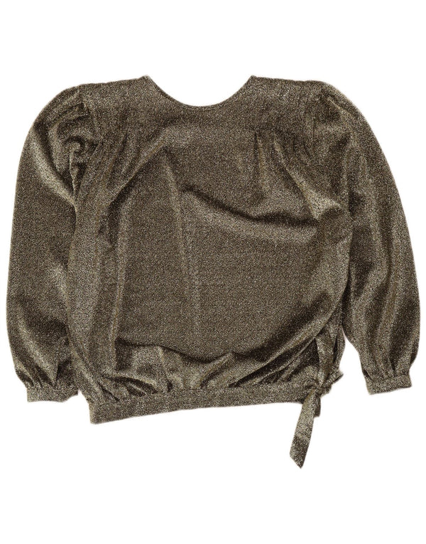 Vintage Womens Relaxed Fit Blouse Top UK 18 XL Gold Flecked