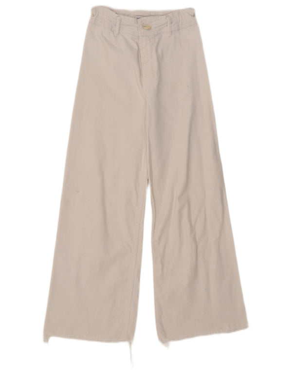 Zara Girls High Waist Wide Leg Jeans 13-14 Years W25 L24 White