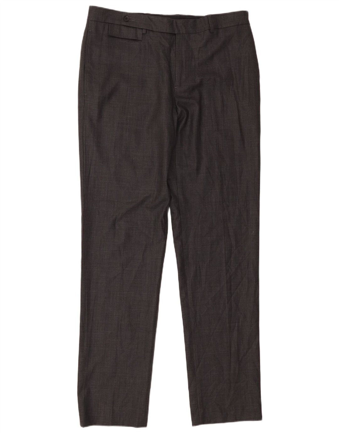 Zara Mens Straight Suit Trousers EU 44 Large W34 L34 Grey Wool