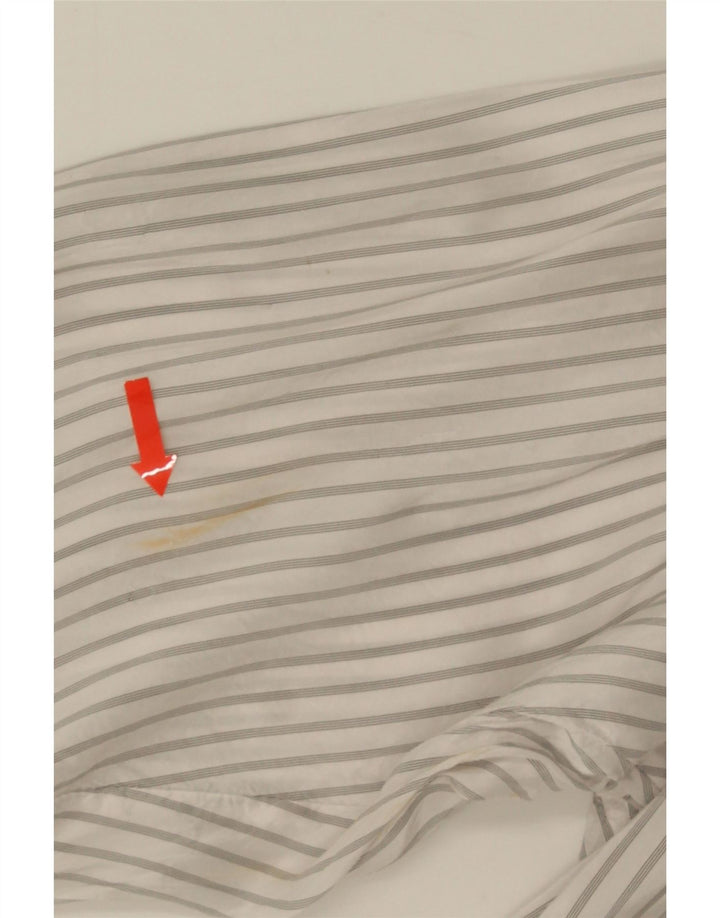 Benetton Womens Tall Shirt UK 10 Small White Striped Viscose