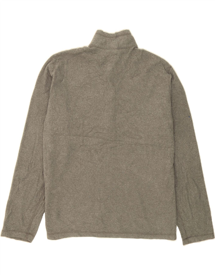 EDDIE BAUER Mens Zip Neck Fleece Jumper XL Grey Polyester Vintage Eddie Bauer and Second-Hand Eddie Bauer from Messina Hembry 