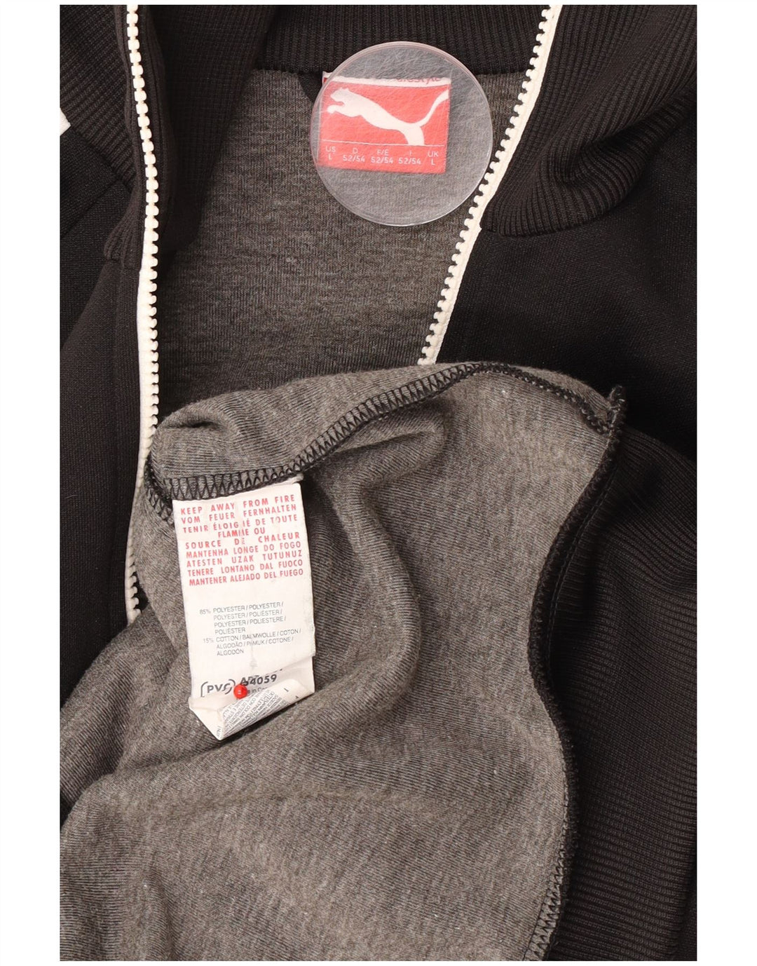 Puma Mens Graphic Tracksuit Top Jacket Large Black Colourblock Polyester