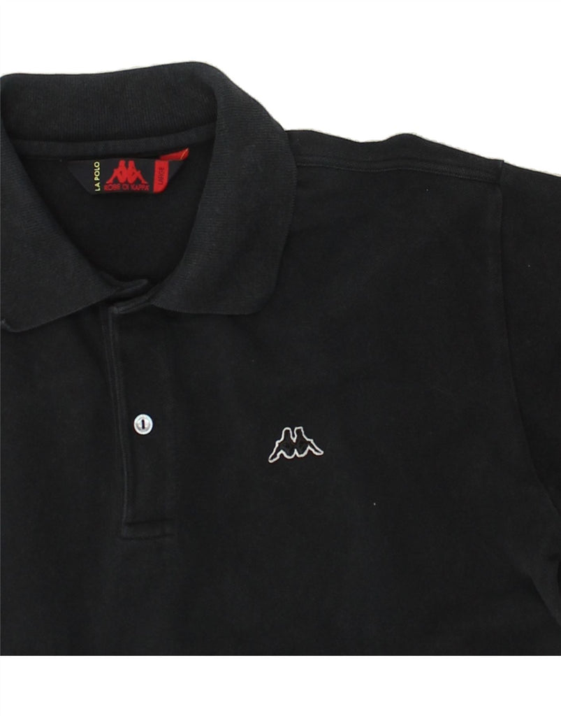 KAPPA Mens Polo Shirt Large Black Cotton | Vintage Kappa | Thrift | Second-Hand Kappa | Used Clothing | Messina Hembry 