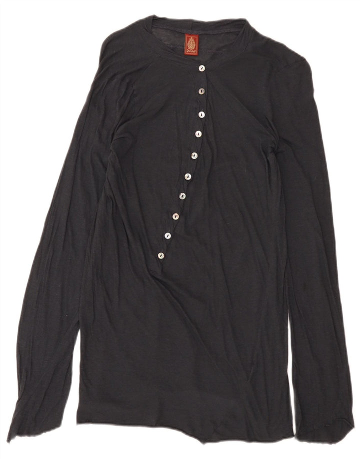 Dondup Womens Top Long Sleeve UK 10 Small Navy Blue