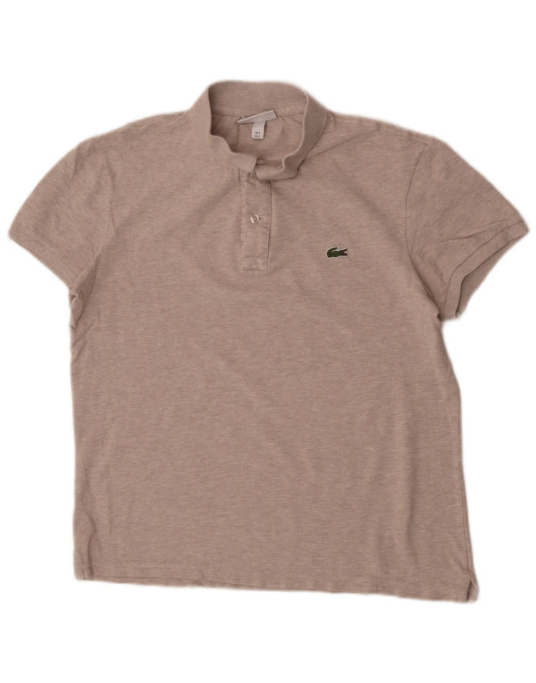 Lacoste Mens Slim Fit Polo Shirt Size 5 Large Beige Cotton