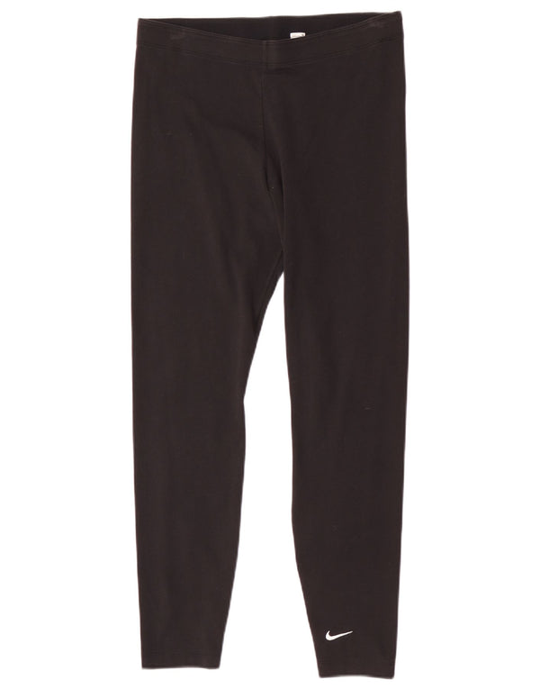 Nike Womens Leggings UK 14 Large Black Cotton