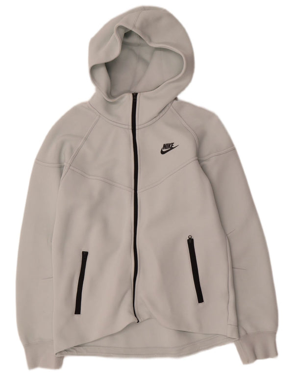 Nike Womens Zip Hoodie Sweater UK 14 Medium Grey