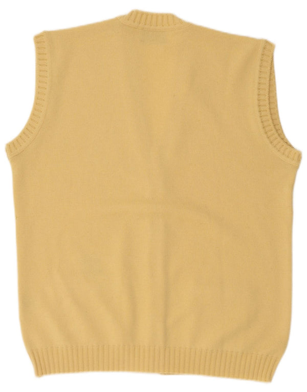 Woods & Irons Womens Sleeveless Cardigan Sweater EU 44 XL Yellow Wool