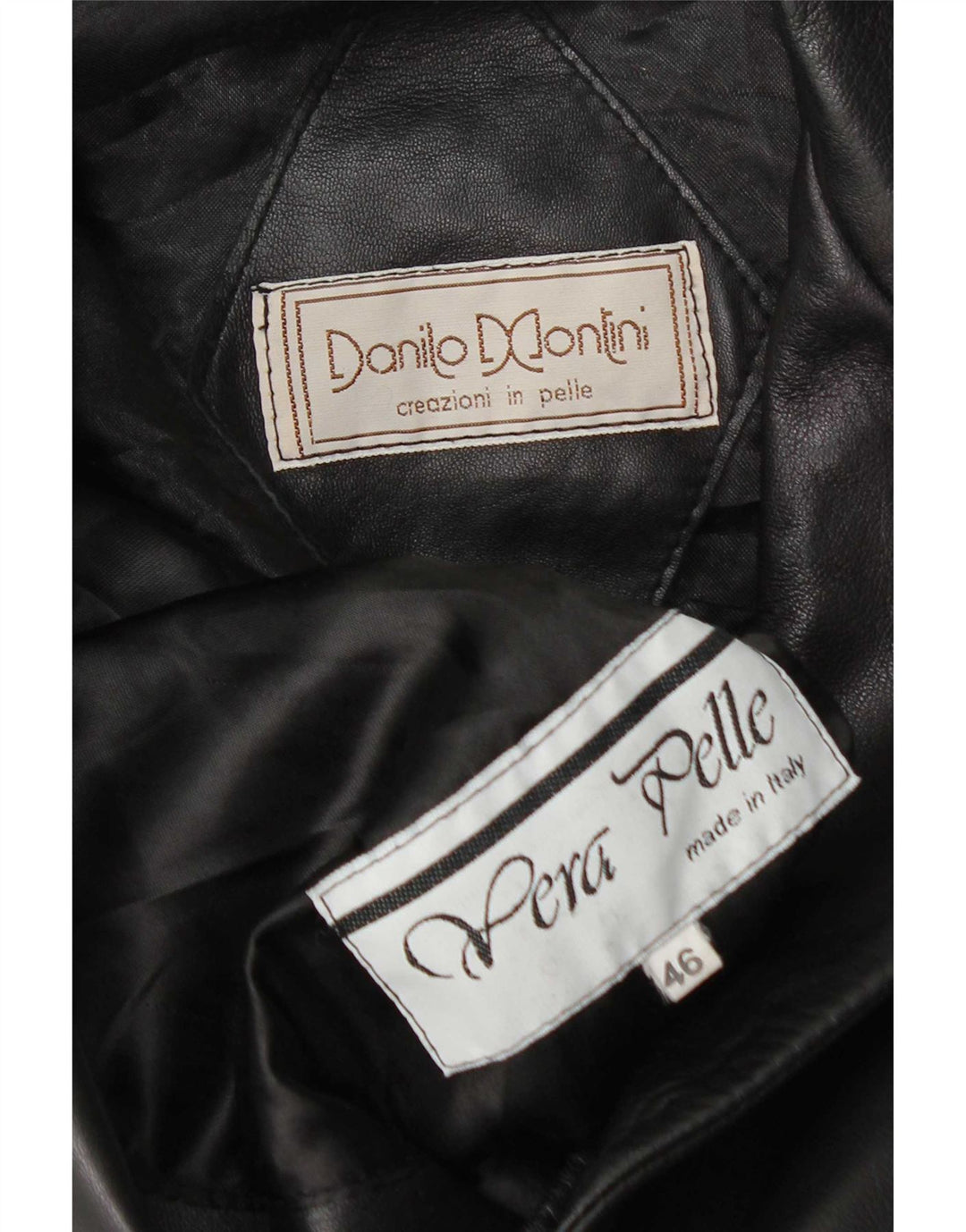 Vintage Womens 3 Button Leather Blazer Jacket IT 46 Large Black Leather