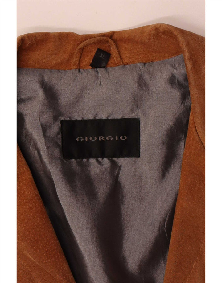 Vintage Mens Suede Jacket UK 42 XL Brown Leather