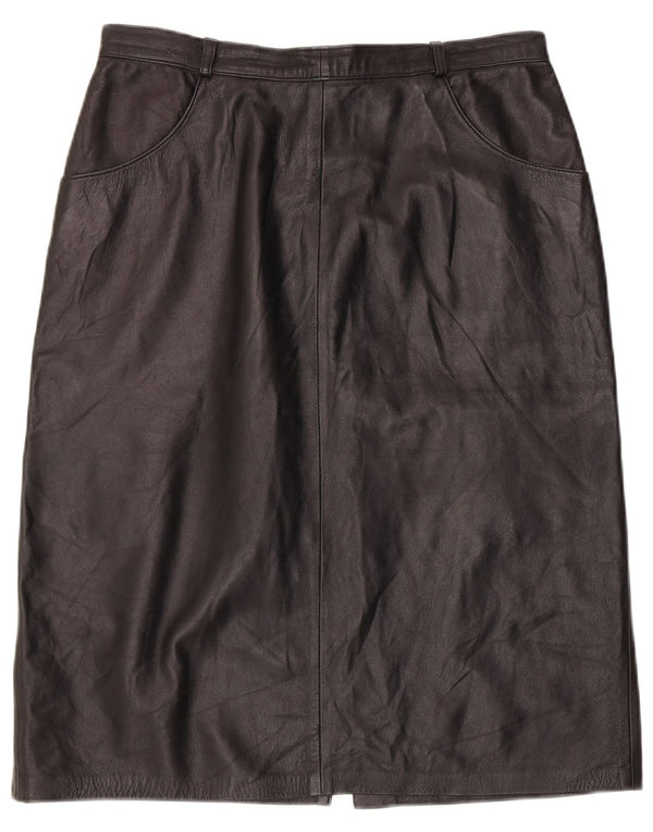 Vintage Womens Leather Skirt  W32 Large Black