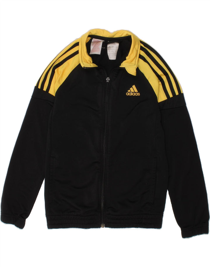 ADIDAS Boys Tracksuit Top Jacket 9-10 Years Black Colourblock Polyester Vintage Adidas and Second-Hand Adidas from Messina Hembry 