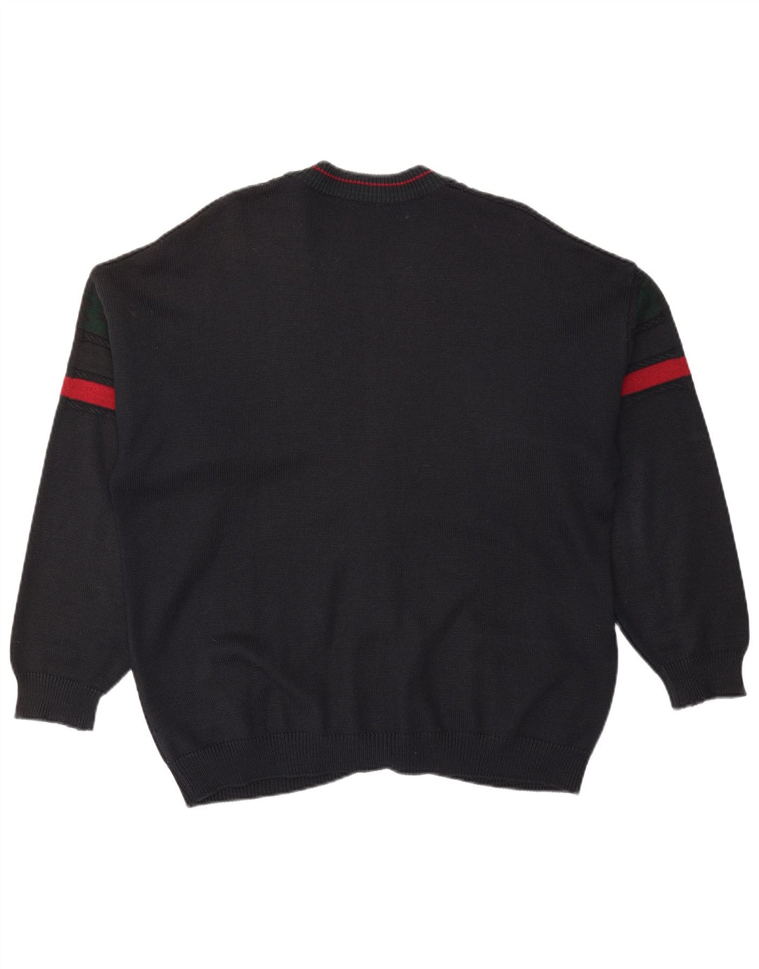Vintage Mens Cardigan Sweater XL Black Colourblock
