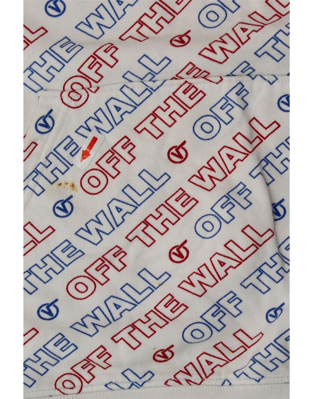 Vans Mens Graphic Hoodie Jumper XS White Cotton