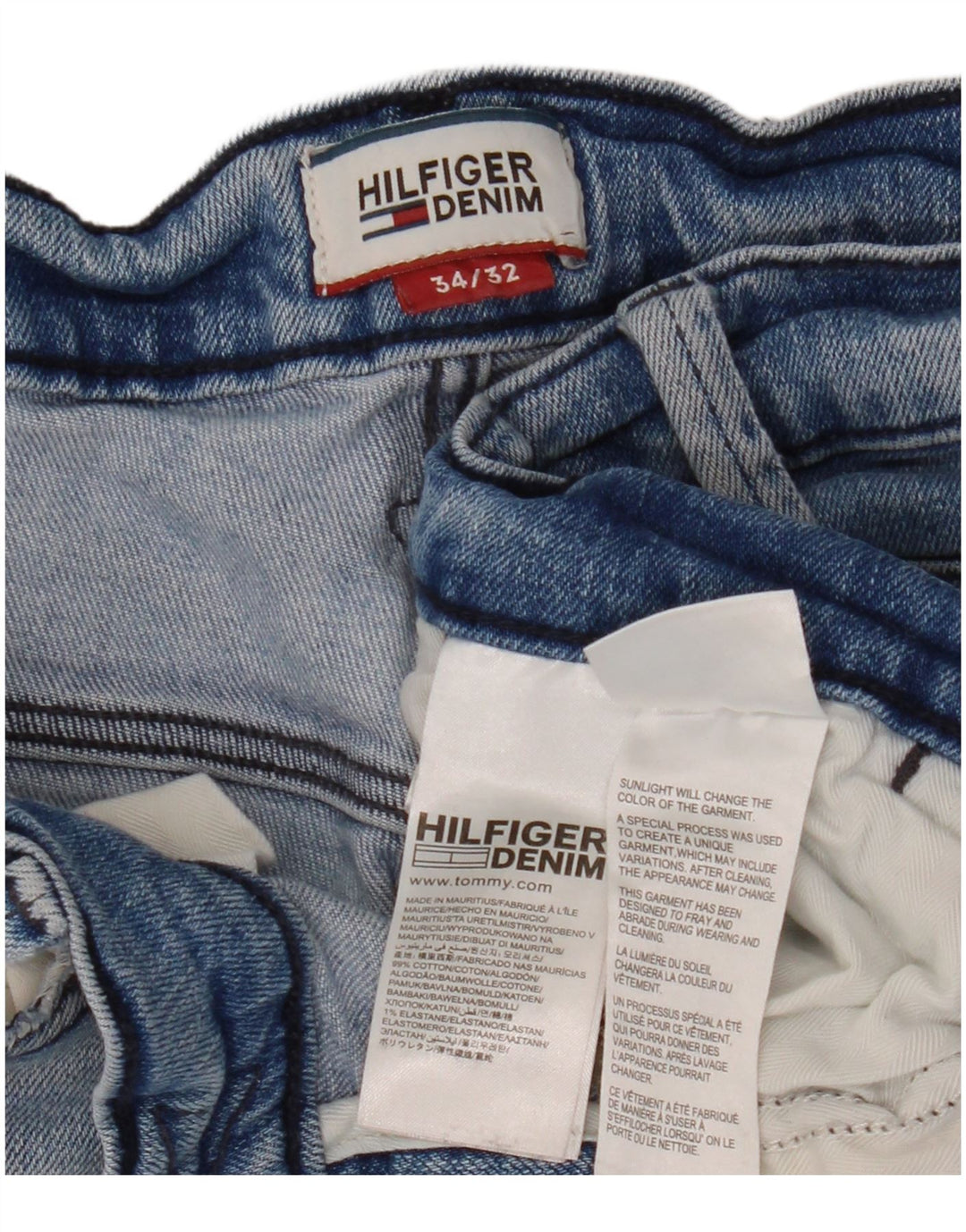 Tommy Hilfiger Mens Slim Jeans W34 L32 Blue Cotton