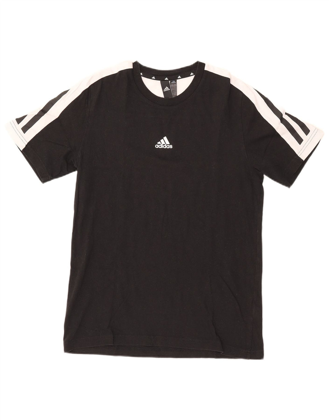 Adidas Mens T-Shirt Top Small Black Colourblock Cotton