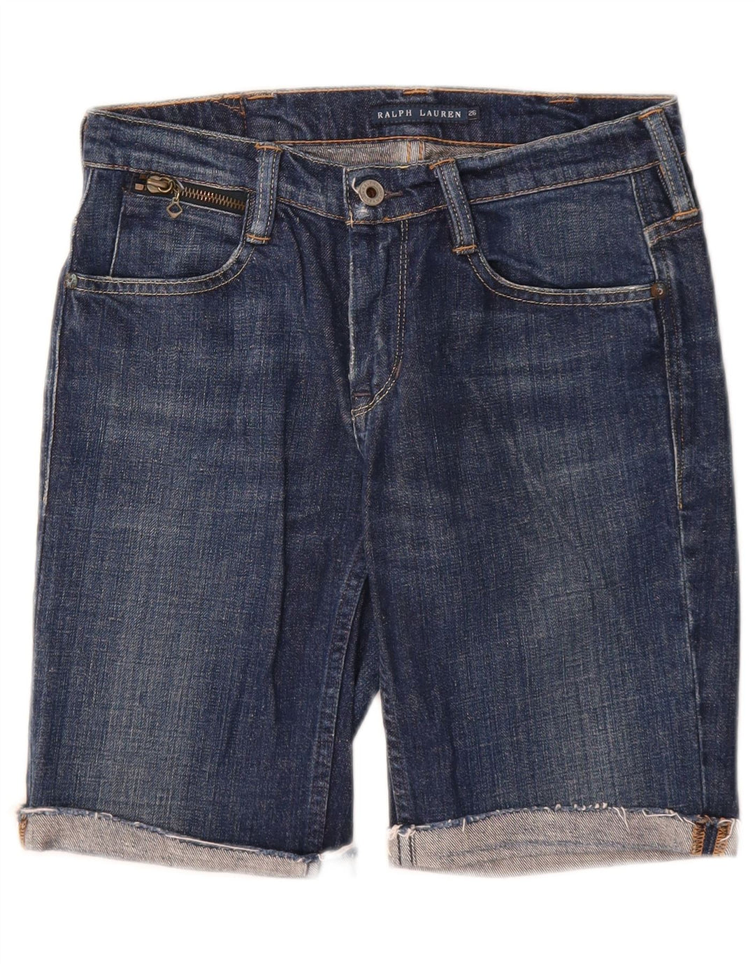 Ralph Lauren Womens Denim Shorts W26 Small Navy Blue Cotton