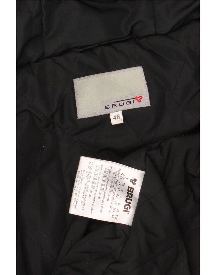 BRUGI Womens Hooded Padded Jacket UK 14 Large  Black Polyester
