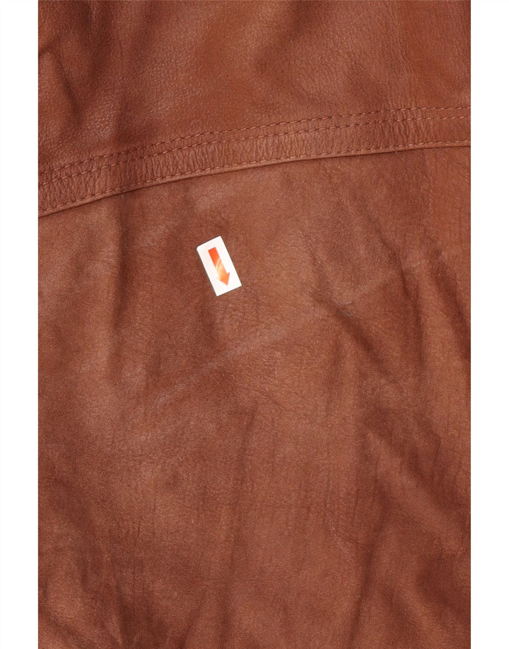 VINTAGE Mens Leather Coat IT 50 Large Brown