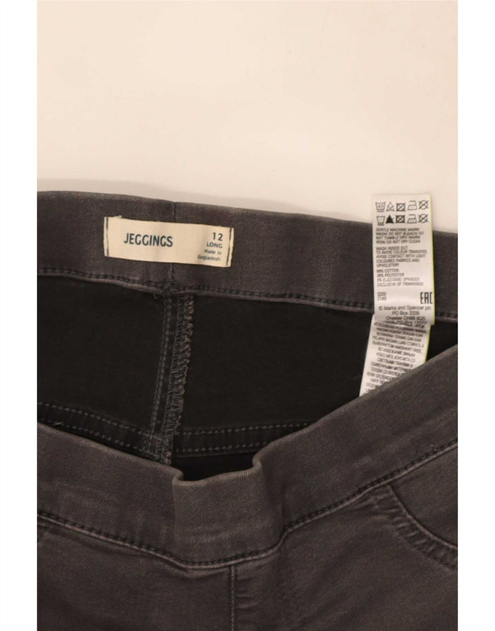 Marks & Spencer Womens Jegging Jeans UK 12 Medium W30 L30 Grey Cotton