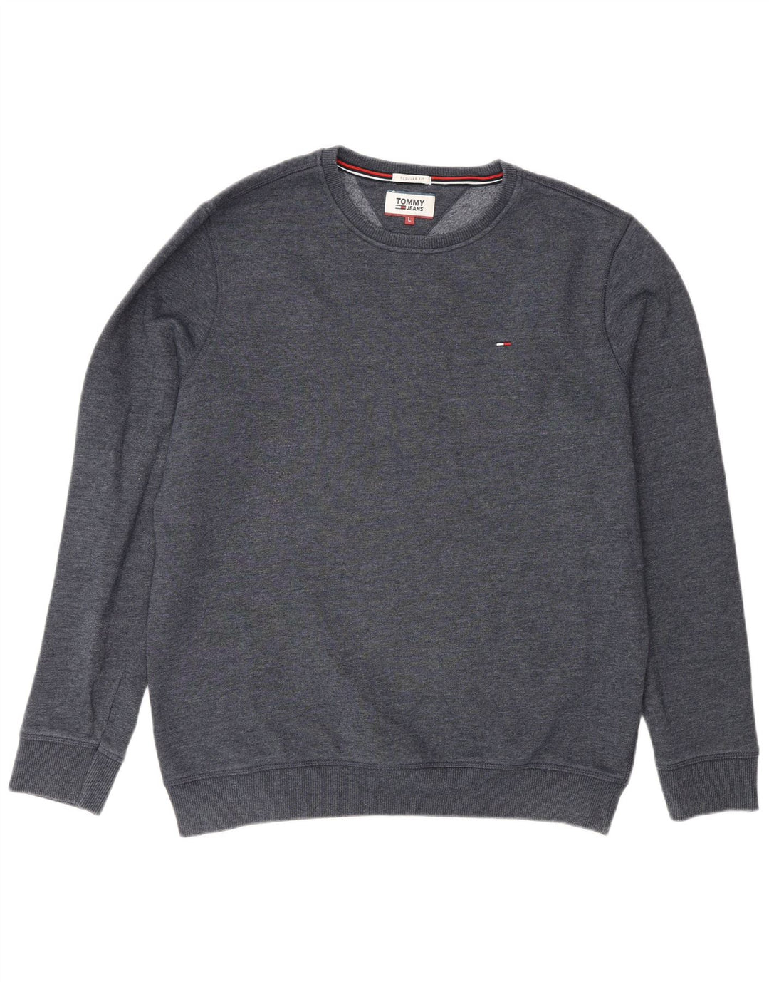 Tommy Hilfiger Mens Regular Fit Sweatshirt Jumper Large Navy Blue Cotton