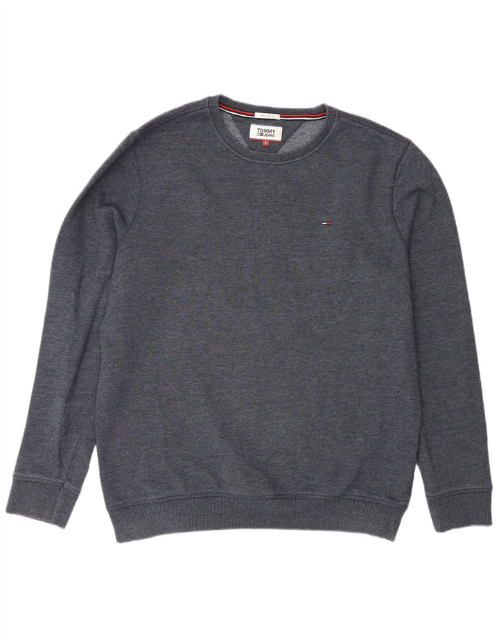 Tommy Hilfiger Mens Regular Fit Sweatshirt Jumper Large Navy Blue Cotton
