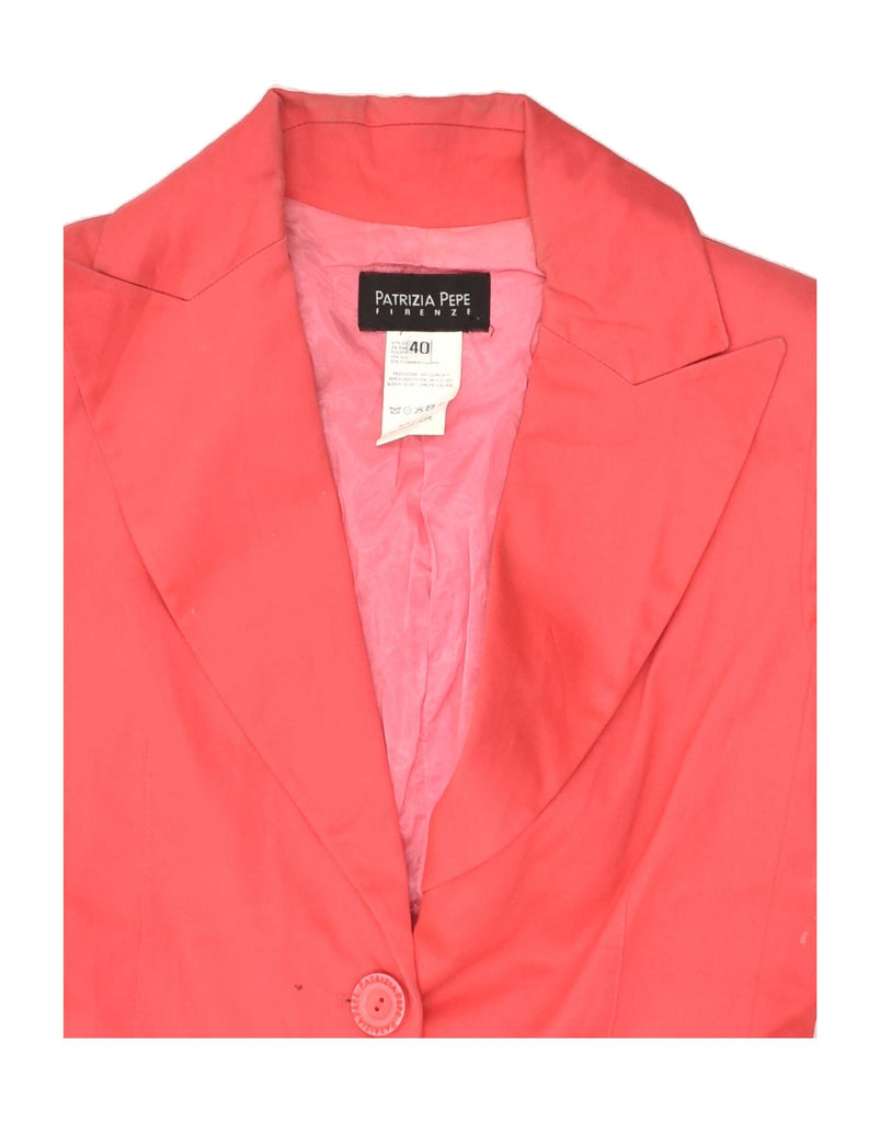 PATRIZIA PEPE Womens 2 Button Blazer Jacket IT 40 Small Red Cotton | Vintage Patrizia Pepe | Thrift | Second-Hand Patrizia Pepe | Used Clothing | Messina Hembry 