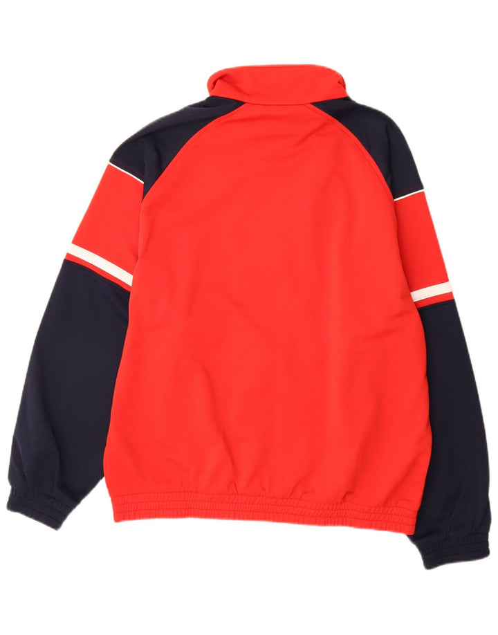Lotto Mens Tracksuit Top Jacket UK 40/42 Large Red Colourblock Polyester
