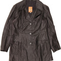 VINTAGE Womens Leather Coat IT 54 3XL Black Leather Vintage Vintage and Second-Hand Vintage from Messina Hembry 