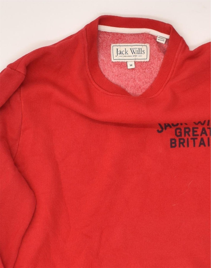 JACK WILLS Mens Sweatshirt Jumper Medium Red Cotton | Vintage Jack Wills | Thrift | Second-Hand Jack Wills | Used Clothing | Messina Hembry 