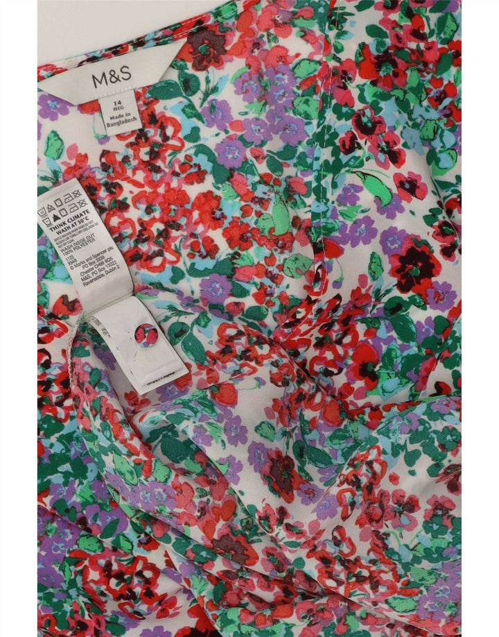 Marks & Spencer Womens Shirt Blouse UK 14 Large Multicoloured Floral