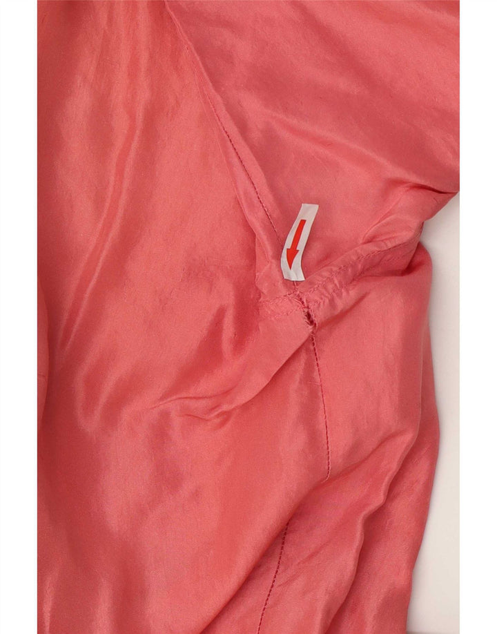 milano Mens Short Sleeve Shirt Medium Pink Silk