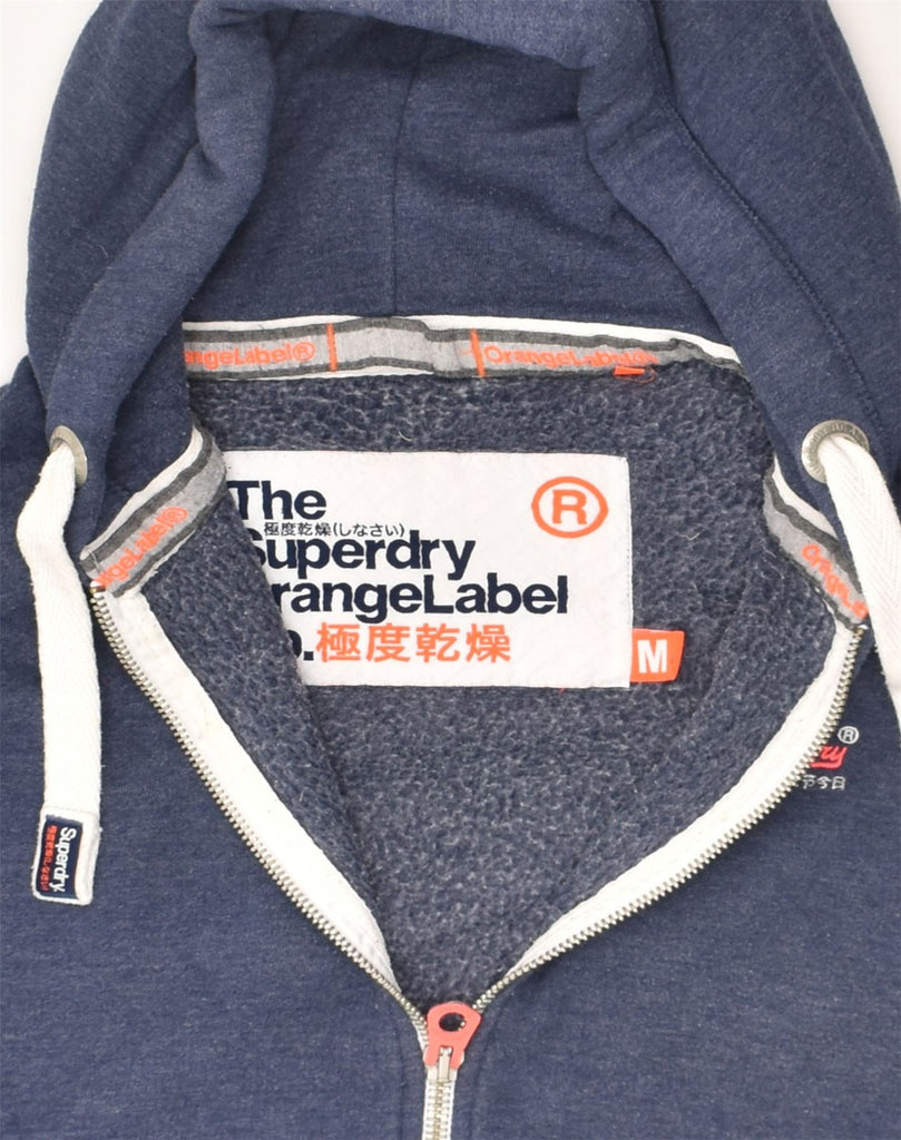 SUPERDRY Womens Zip Hoodie Sweater UK 14 Medium Blue Cotton | Vintage Superdry | Thrift | Second-Hand Superdry | Used Clothing | Messina Hembry 