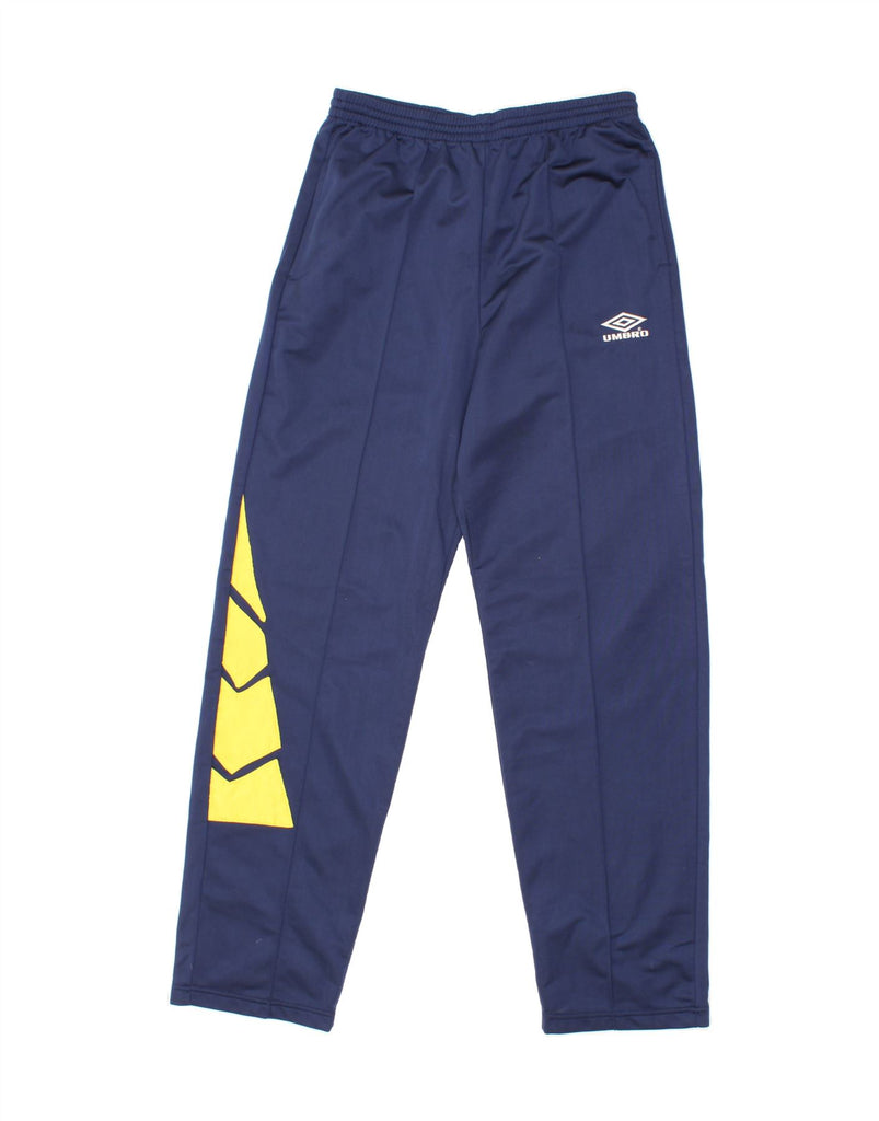 UMBRO Mens Tracksuit Trousers Large Navy Blue Colourblock Polyester Vintage Umbro and Second-Hand Umbro from Messina Hembry 