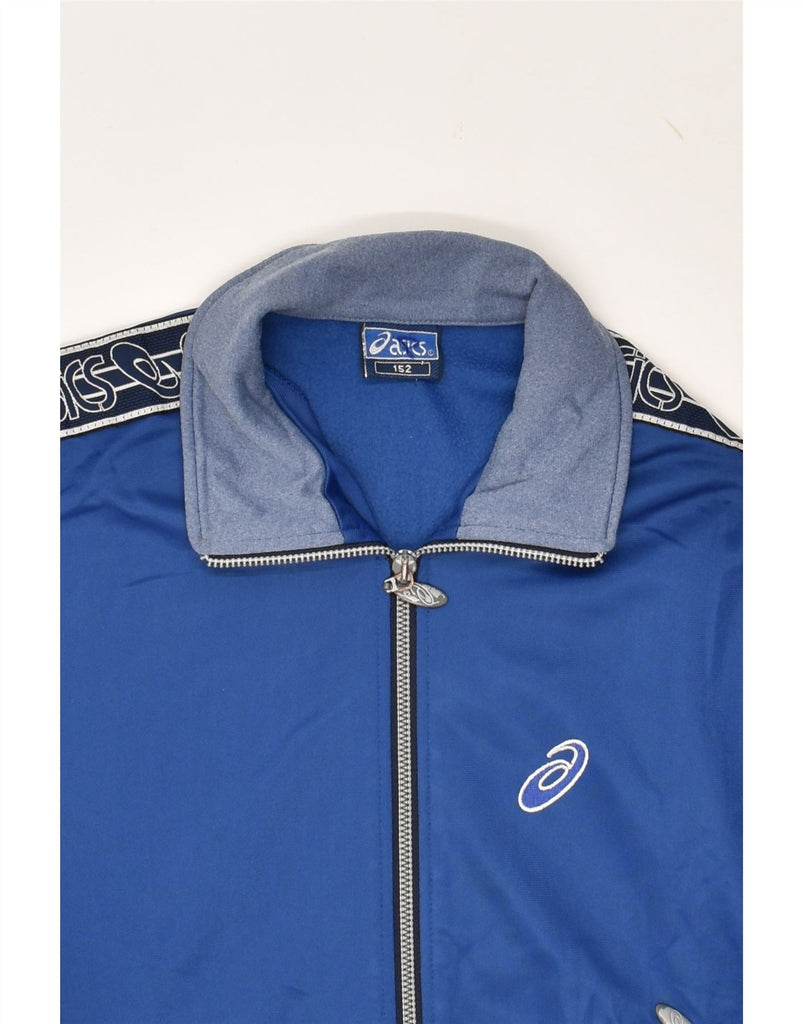 ASICS Boys Tracksuit Top Jacket 12-13 Years Blue Polyester | Vintage Asics | Thrift | Second-Hand Asics | Used Clothing | Messina Hembry 