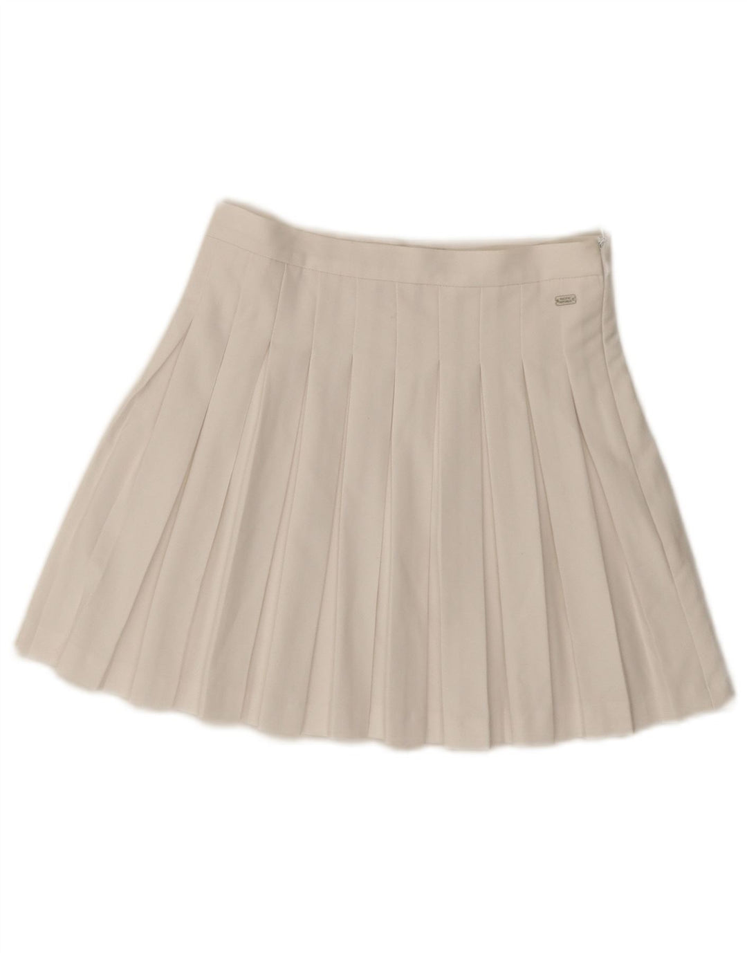 Pull & Bear Womens Mini Knife Pleated Skirt Small W26  White