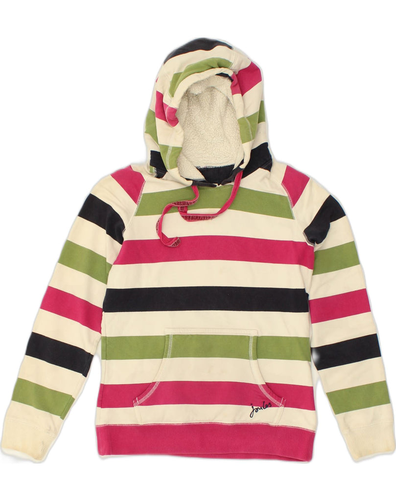 JOULES Womens Hoodie Jumper UK 8 Small  Multicoloured Striped Cotton | Vintage Joules | Thrift | Second-Hand Joules | Used Clothing | Messina Hembry 