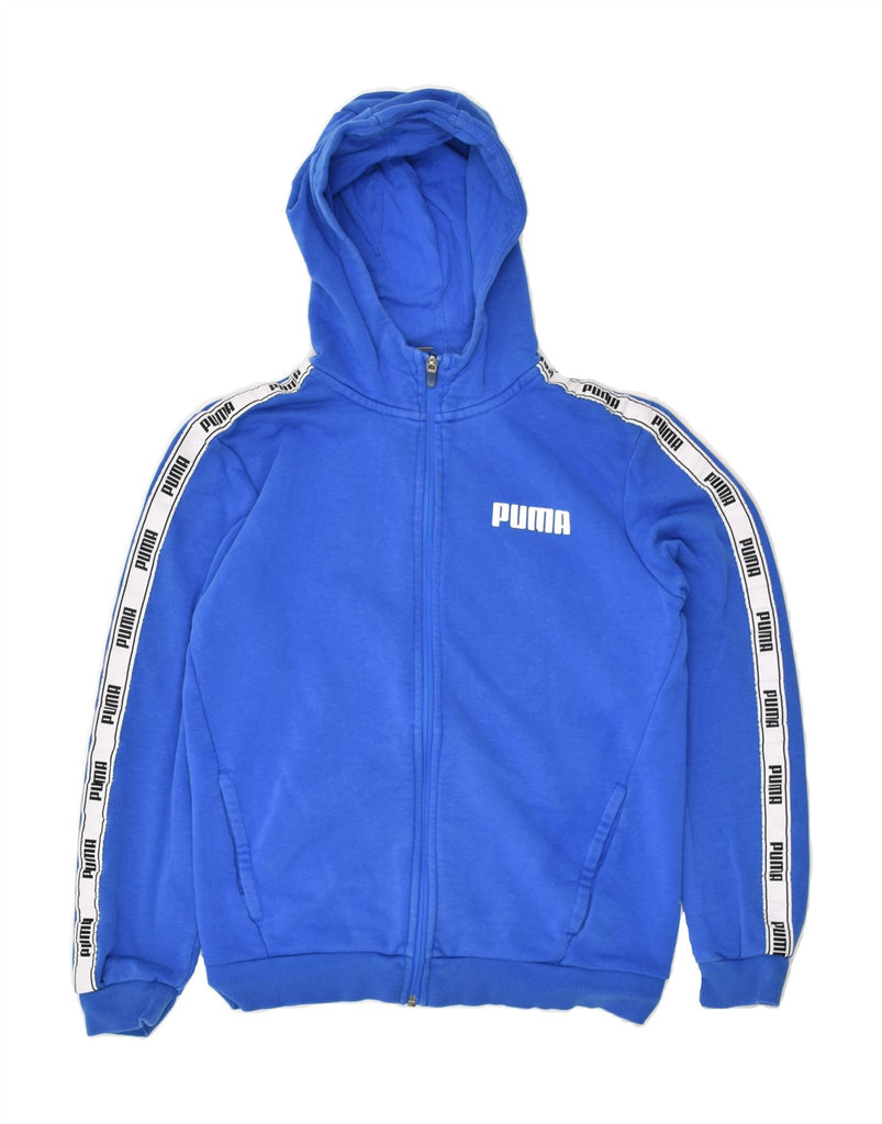 PUMA Boys Graphic Zip Hoodie Sweater 13-14 Years Blue Cotton | Vintage Puma | Thrift | Second-Hand Puma | Used Clothing | Messina Hembry 