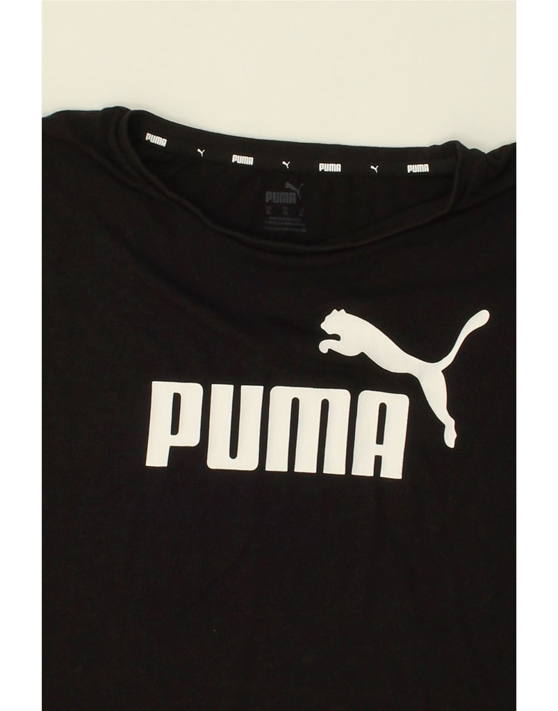 PUMA Womens Graphic Vest Top UK 18 XL Black Cotton | Vintage Puma | Thrift | Second-Hand Puma | Used Clothing | Messina Hembry 