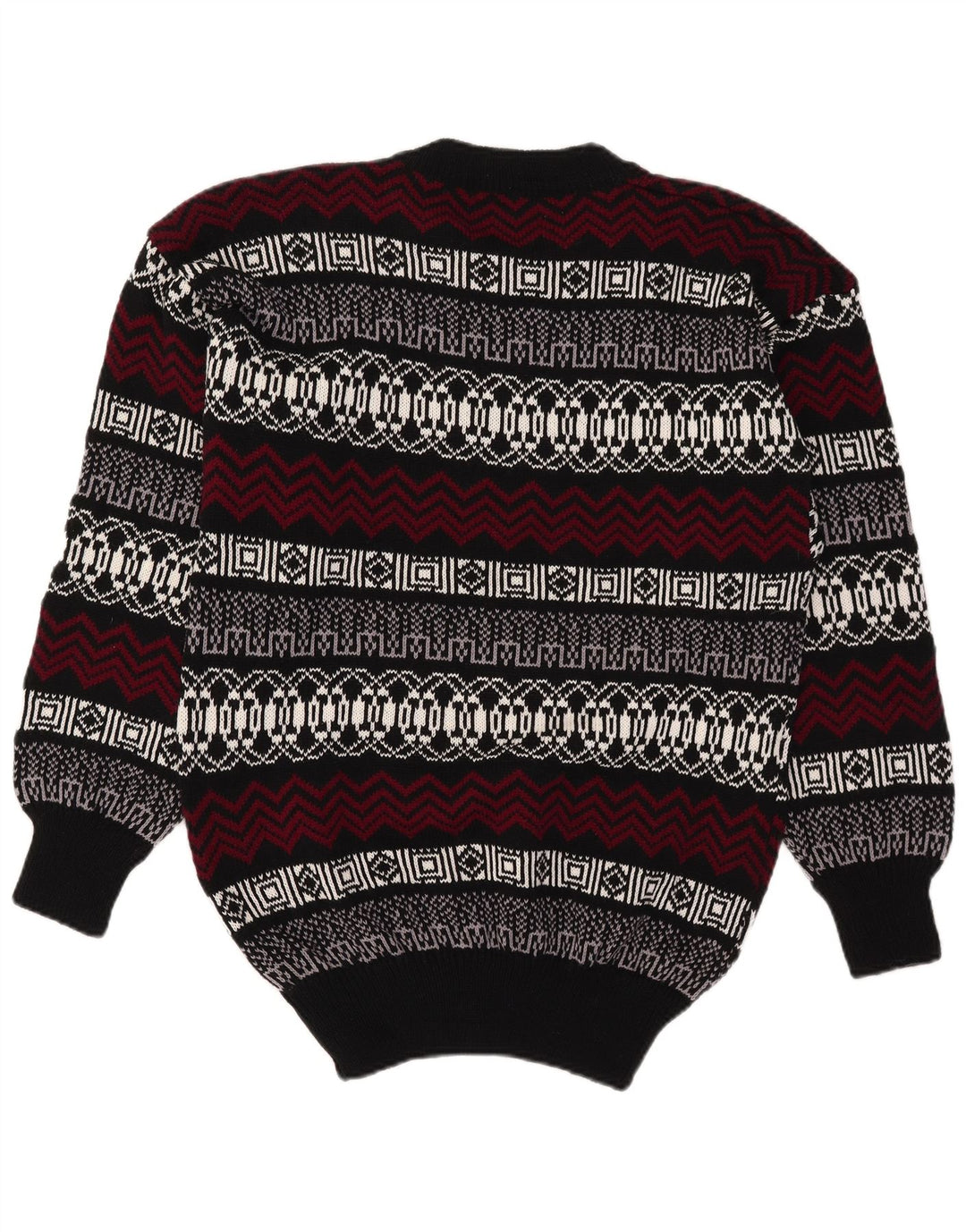 Vintage Mens Crew Neck Jumper Sweater Large Multicoloured Fair Isle Acrylic