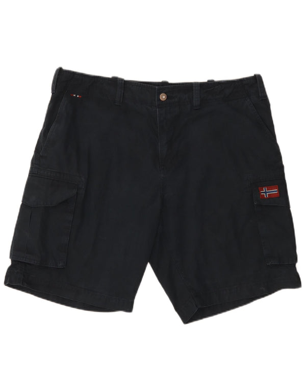 Napapijri Mens Cargo Shorts W36 Large Navy Blue Cotton